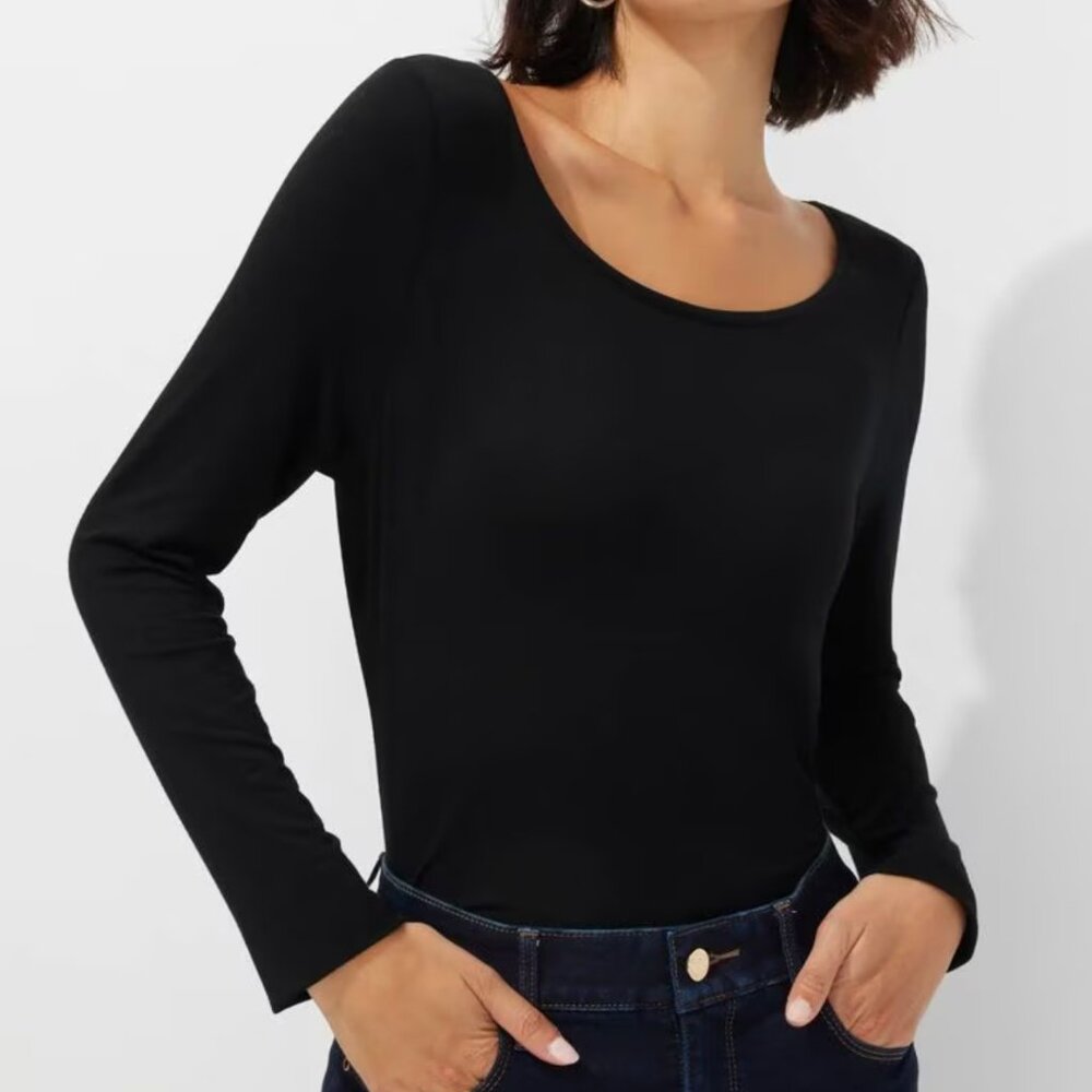 NWT Long-Sleeve Scoop-Neck Tee
